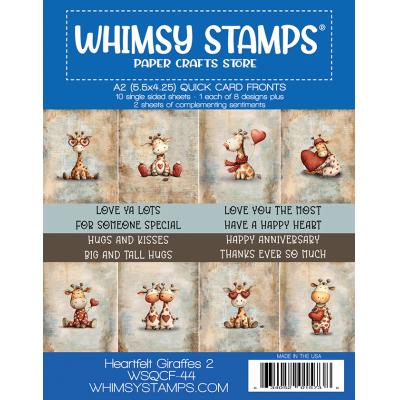Whimsy Stamps Quick Card Fronts - Heartfelt Giraffes 2